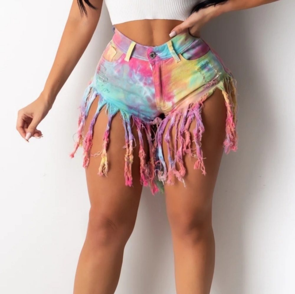 Denim Shorts tie dye